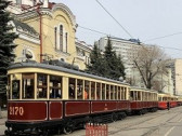Парад ретро-трамваев в Москве